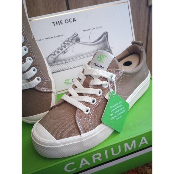 Cariuma Shoes OCA low Brown Burnt Sand Canvas Womens 6 Mens 4.5 Skate Shoe New - Picture 3 of 6